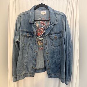 Blu Pepper Denim Jacket with Embroidery sz 1X